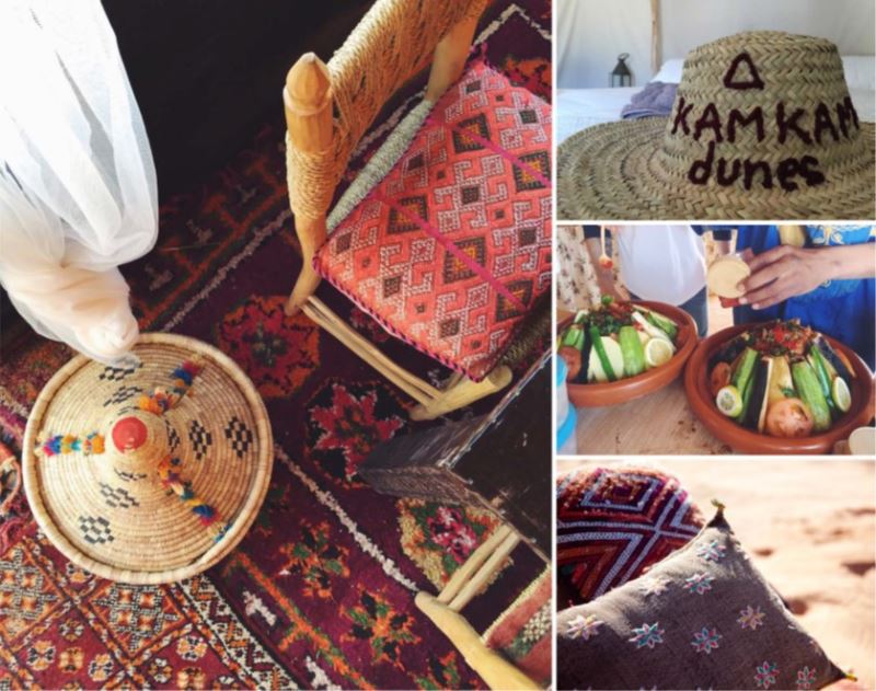 boho chic luxury style in a nomadic luxury desert camp in Merzouga Morocco