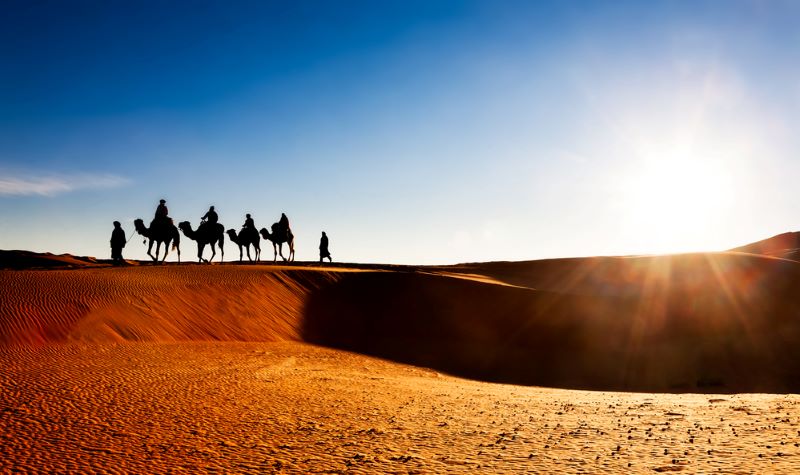 Time in the desert Temperatures in the Moroccan desert