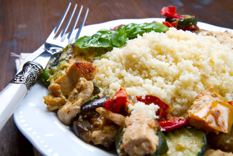 Moroccan-gastronomy-couscous Coscous at the Sahara Desert of morocco in Erg Chebbi in Merozouga