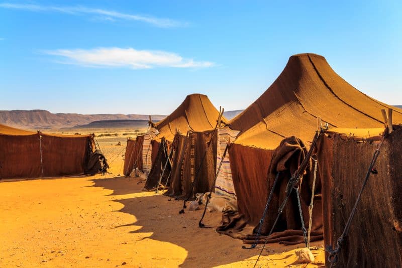 Haimas in the desert at Kam Kam Dunes