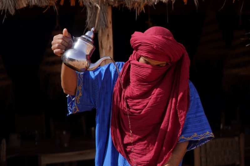 Typical Moroccan tea Drinking tea in Morocco